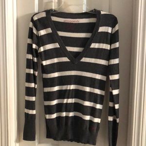 Striped V-neck Sweater